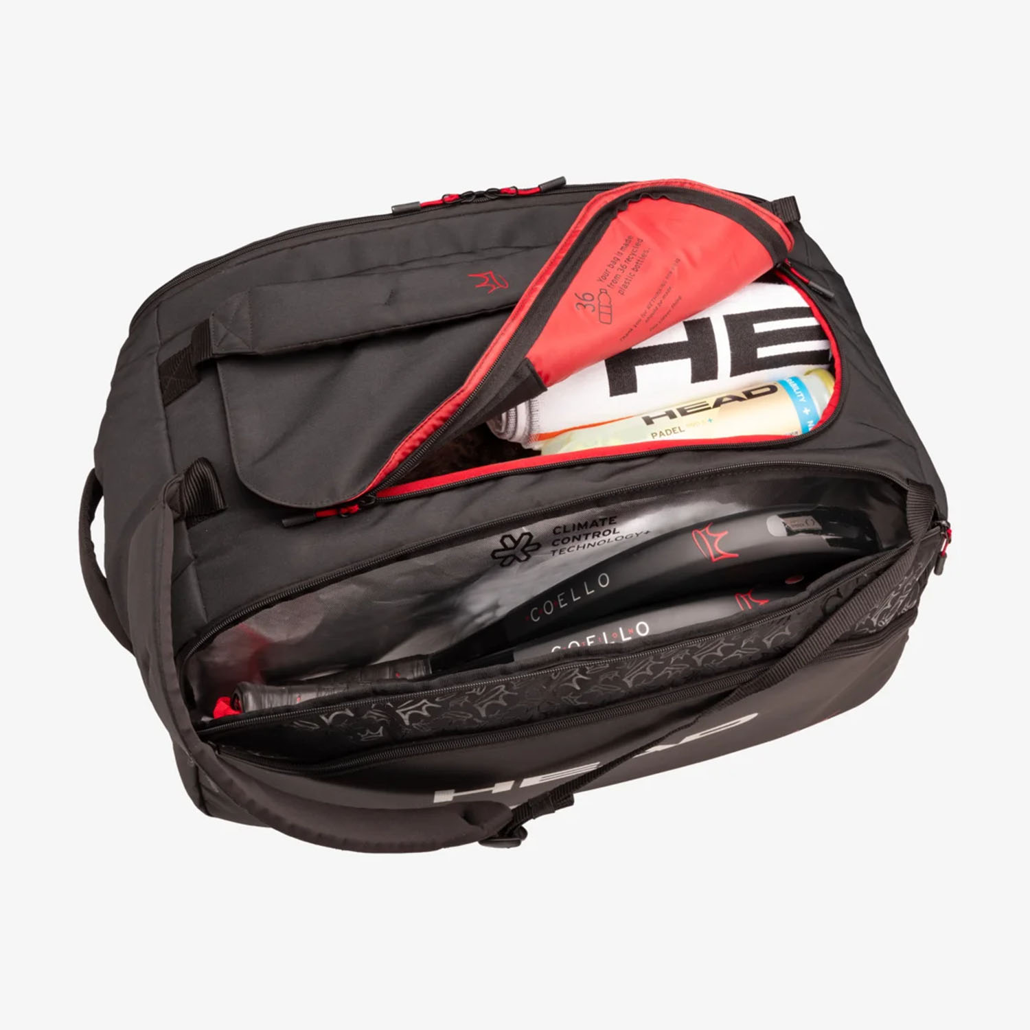 Чехол для ракеток падел HEAD Coello Pro X Padel Duffle Bag L-Black Чехол для ракеток падел HEAD Coello Pro X Padel Duffle Bag L-Black