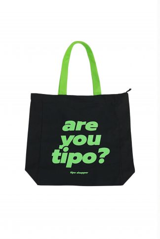 Cумка tipo shopper с молнией 34х43 черный/зеленый