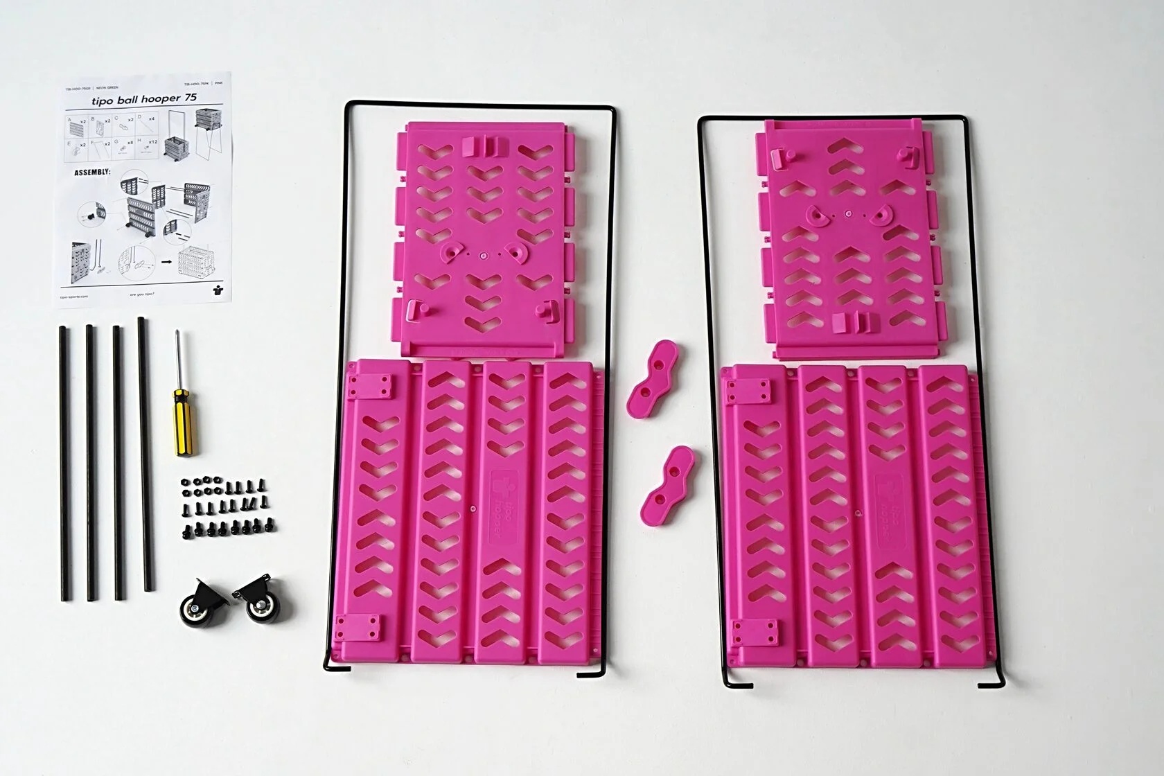 Корзина для теннисных мячей tipo Tennis Hopper - Neon Pink (75) Корзина для теннисных мячей tipo Tennis Hopper - Neon Pink (75)