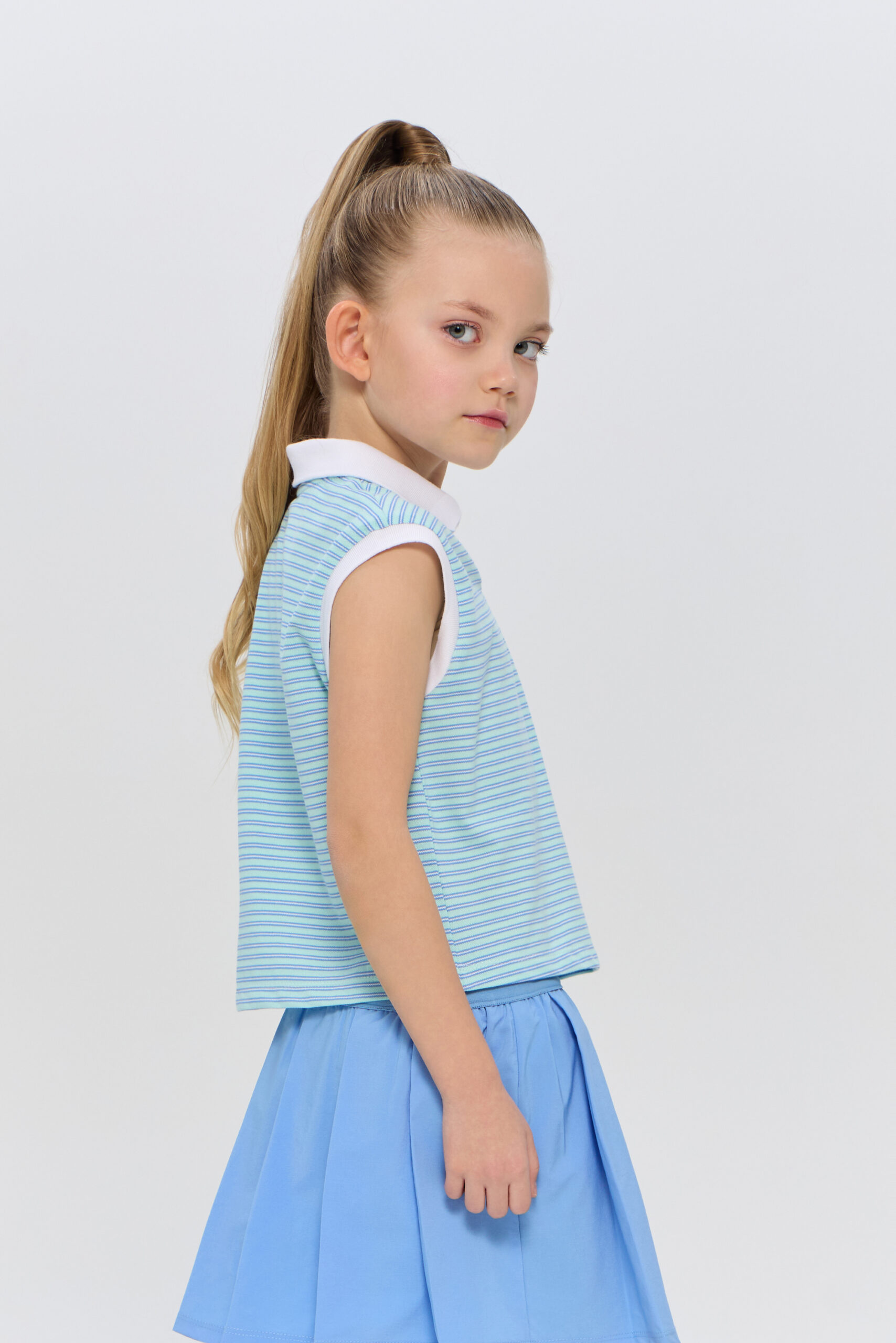 Поло для девочек CHOUPETTE голубая полоска Поло для девочек CHOUPETTE голубая полоска