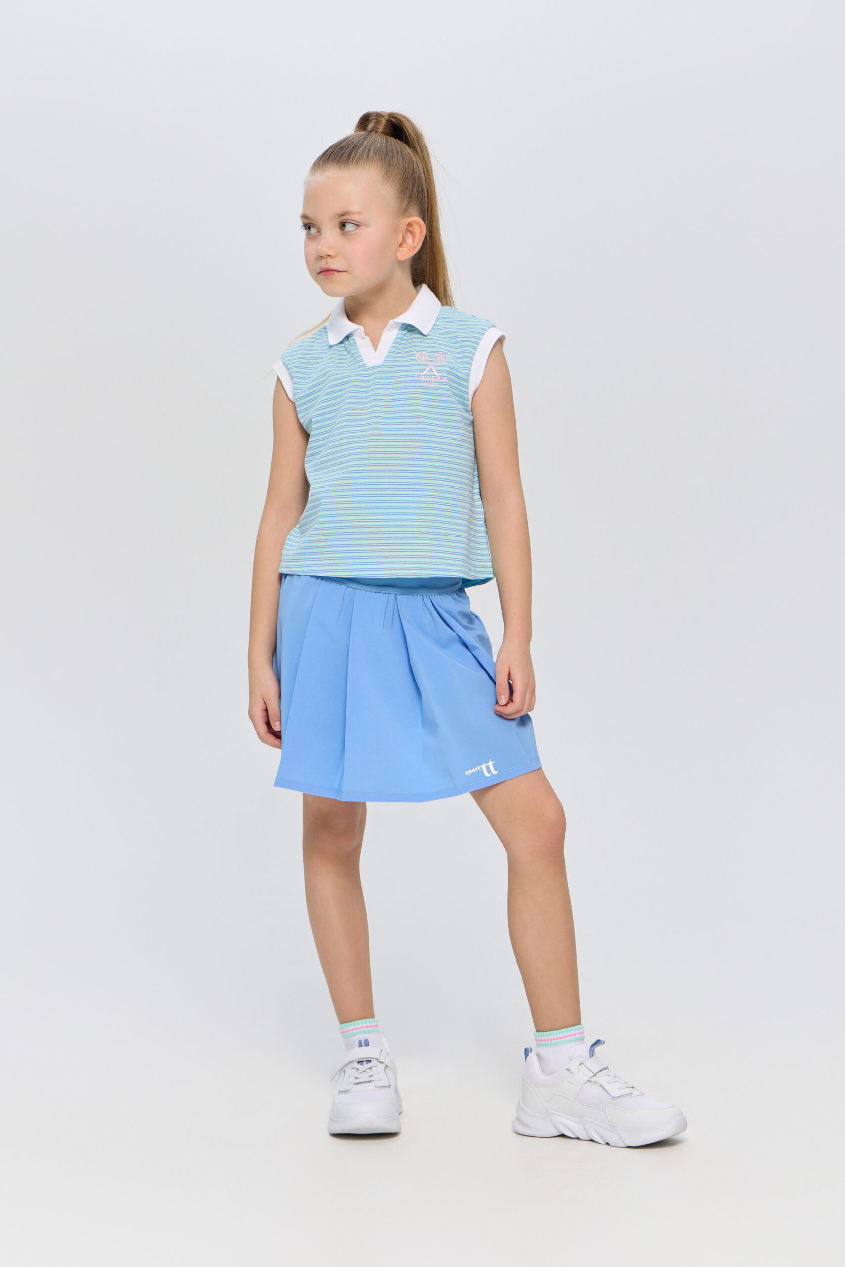 Поло для девочек CHOUPETTE голубая полоска Поло для девочек CHOUPETTE голубая полоска