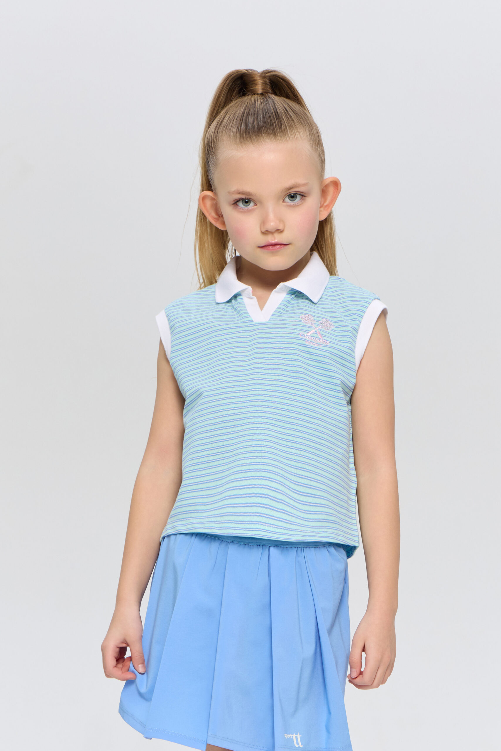 Поло для девочек CHOUPETTE голубая полоска Поло для девочек CHOUPETTE голубая полоска