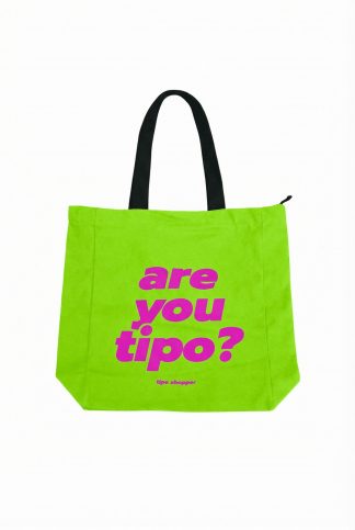 Cумка tipo shopper с молнией 34х43 зеленый/розовый