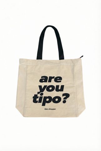 Cумка tipo shopper с молнией 34х43 белый/черный
